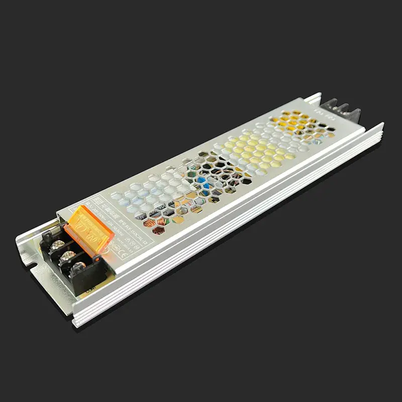 Fuente de alimentación para caja de luz de 12 V CC y 12,5 A, 12 V CC, 150 vatios, carcasa negra, fuente de alimentación delgada para iluminación LED de 12 V