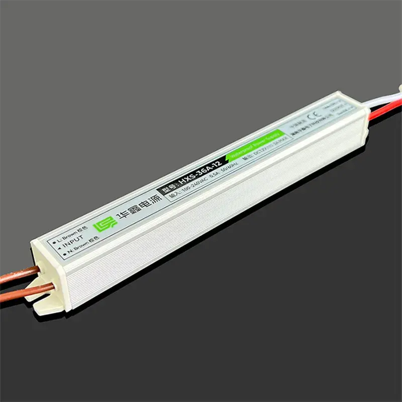 Controlador LED UltraSlim impermeable de 36 W, 12 V, 24 V, IP67 Carcasa integrada con silicona completamente sellada